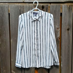 Primark blue and white blouse, size 10.